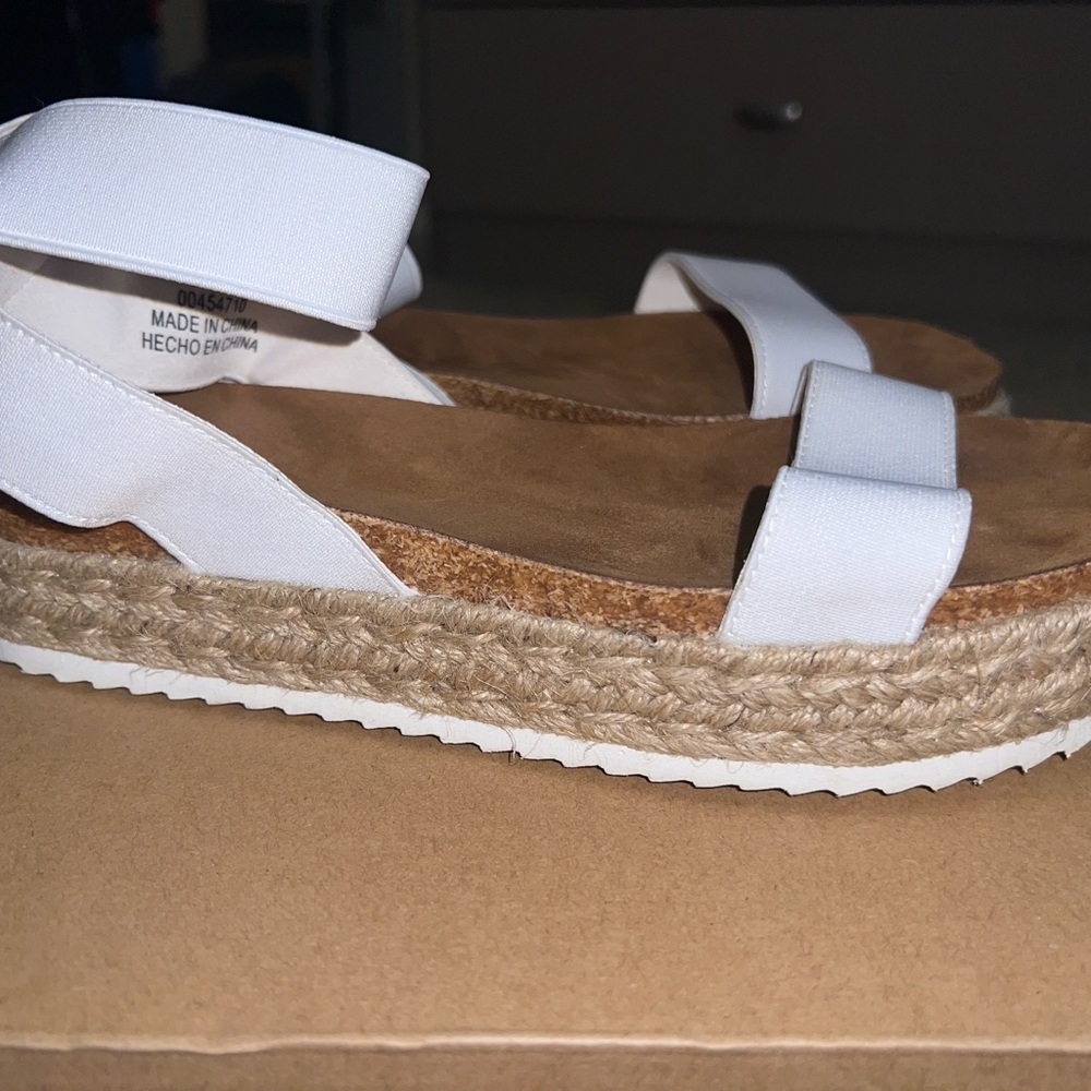 White and Bro Espadrilles with Leather Straps